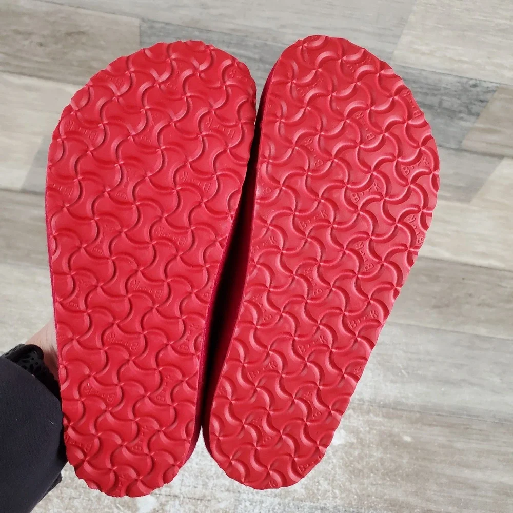 Birkenstock Kaprun Kids Clog Sz 10‎ C10 Narrow Snow Stars Red Lamb Slip On Shoes